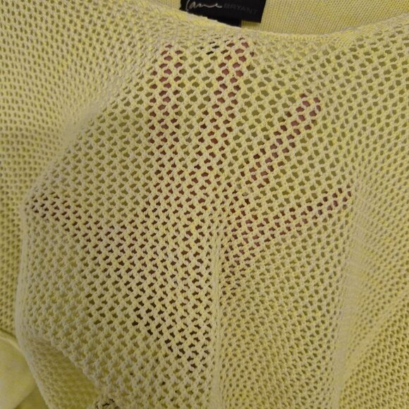 Lane Bryant Yellow Open Knit Lightweight Sweater Womens Size 26/28 100% Cotton - Picture 6 of 7